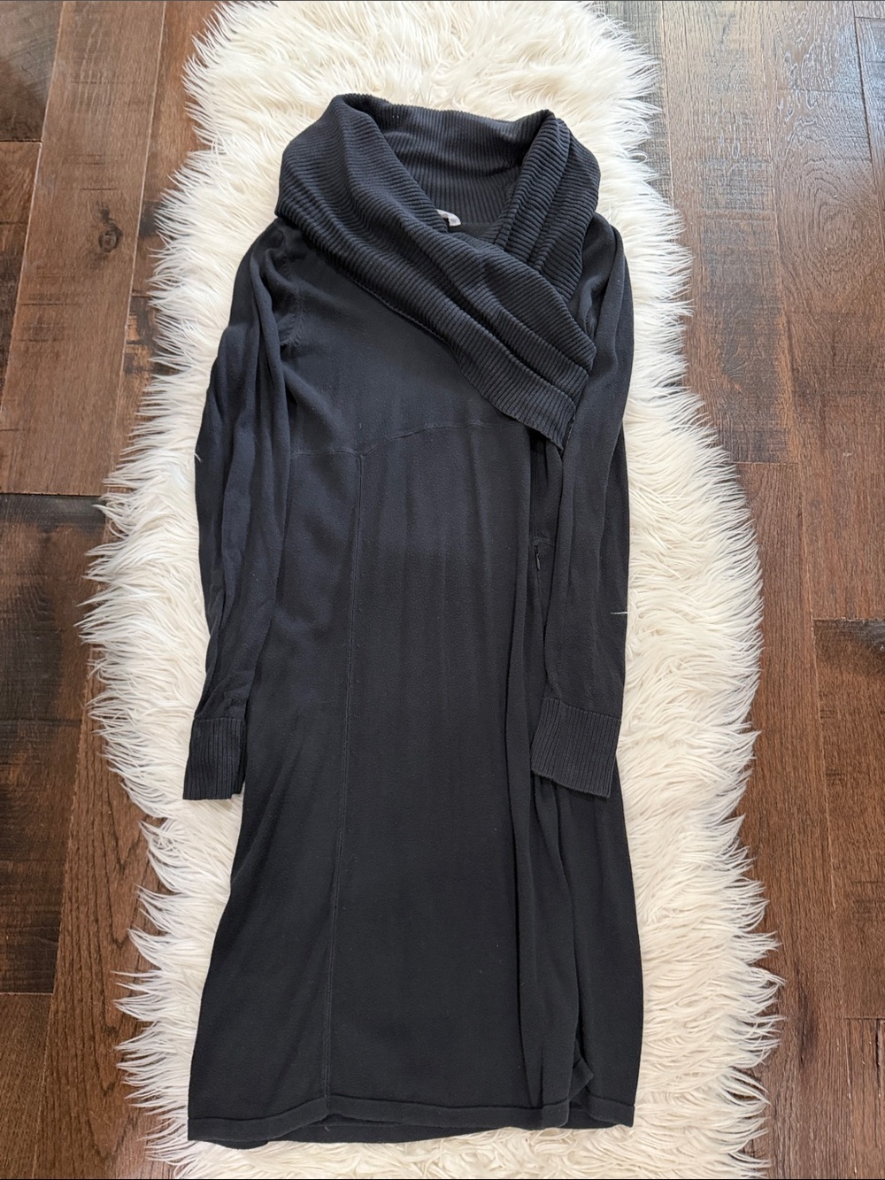 Athleta Navy Long Shawl Collar Sweater Dress